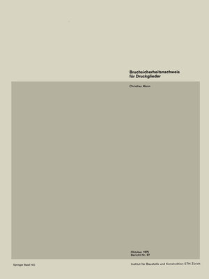 cover image of Bruchsicherheitsnachweis für Druckglieder